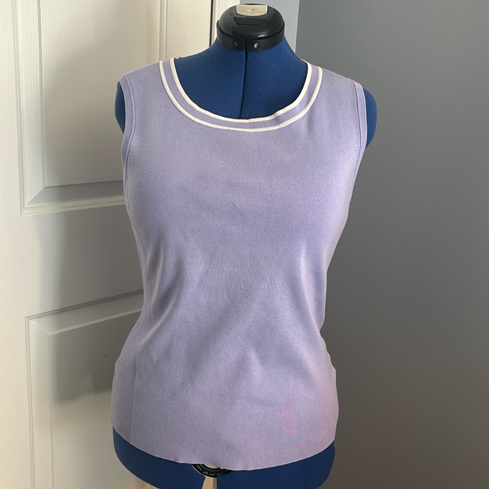 vintage pendleton rib knit sweater tank light purple